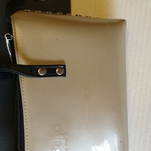 Beijo a pearlized gold color with black straps and trim. - Picture 8 of 14